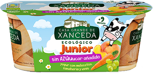 Junior Yogur Ecológico con Melocotón, Zanahorias y Uvas